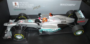 Mercedes W03 Michael Schumacher GP Valence dernier podium 2012 Minichamps 1/18