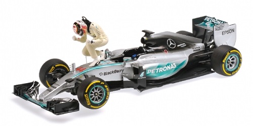 Mercedes Hybrid W06 Lewis Hamilton World Champion GP USA 2015 Minichamps 1/18