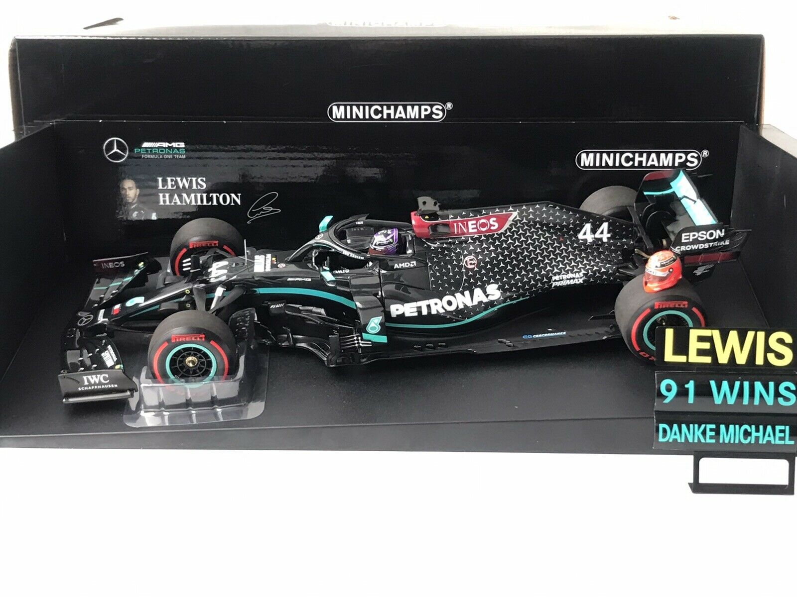 Mercedes W11 Lewis Hamilton World Champion du Monde GP Eifel 2020 Minichamps 1/18