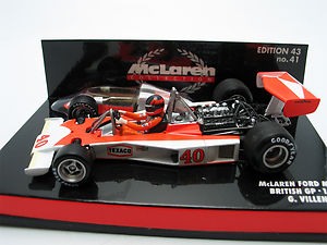 McLaren Ford M23 Gilles Villeneuve GP Angleterre 1973 Minichamps 1/43
