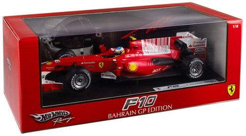 Ferrari F10 Fernando Alonso Barhain 2010 Hotwheels 1/18