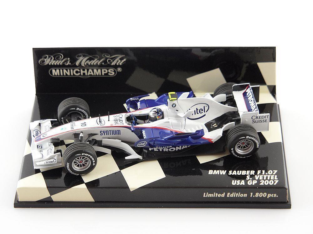 Sauber BMW F1 07 Sebastian Vettel GP USA 2007 Minichamps 1.43