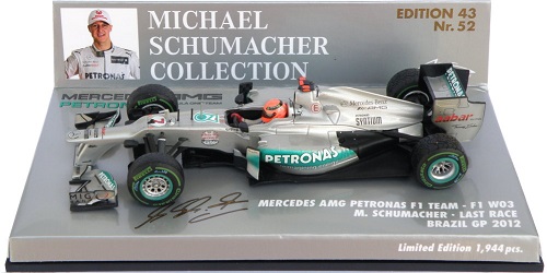 Mercedes W03 Michael Schumacher Brésil 2012 Minichamps 1/43