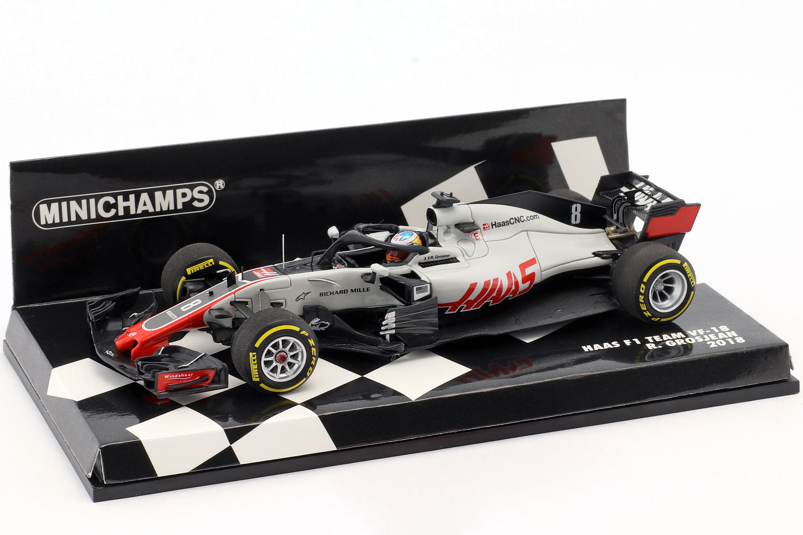 Haas Ferrari F1 Team VF-18 Romain Grosjean 2018 Minichamps 1/43