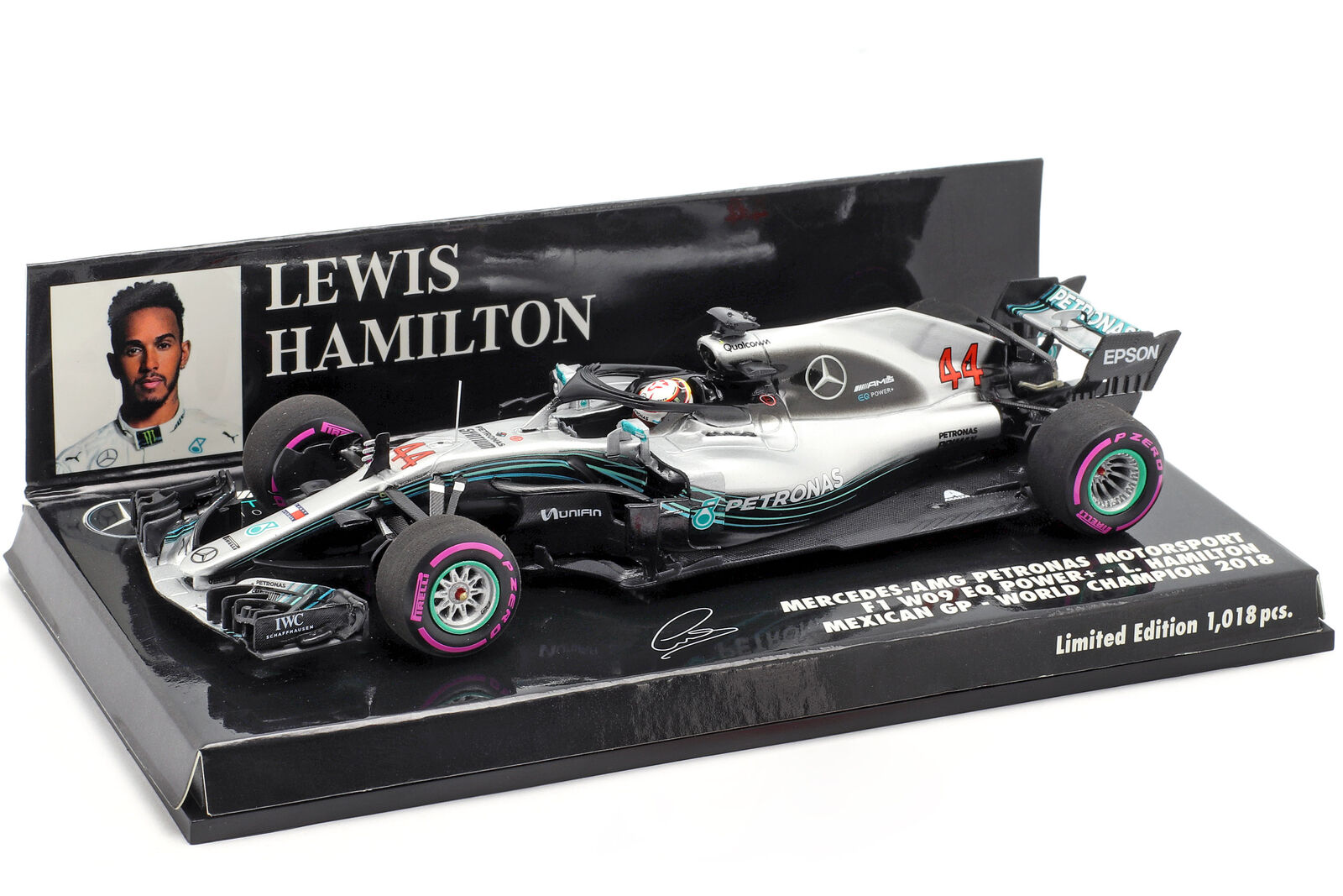 Mercedes W09 Lewis Hamilton World Champion du Monde Mexique 2018 Minichamps 1/43