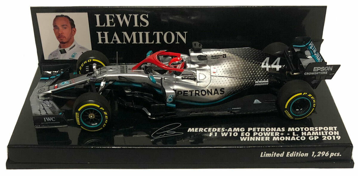 Mercedes W10 Lewis Hamilton GP Monaco Niki Lauda Hommage 2019 Minichamps 1/43