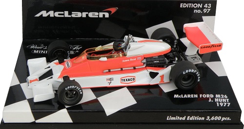 McLaren Ford M26 James Hunt GP Brésil 1977 Minichamps 1/43