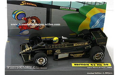 Lotus Renault 97T Ayrton Senna 1985  15e anniversaire Minichamps 1/43