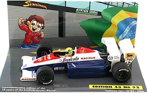 Toleman Hart TG184 Ayrton Senna 1984  15e anniversaire Minichamps 1/43