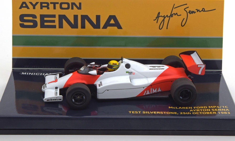 McLaren Cosworth MP4-1C Ayrton Senna test silverstone 25 Octobre 1983 Minichamps 1/43