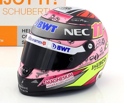 Force India VJM10 Casque Sergio Perez 2017 Mini Helmet 1/2