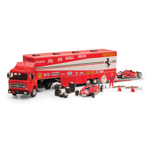 Coffret FERRARI - Race Transporter Set - GP Monaco 1981 Villeneuve-Pironi 1981  Brumm 1/43