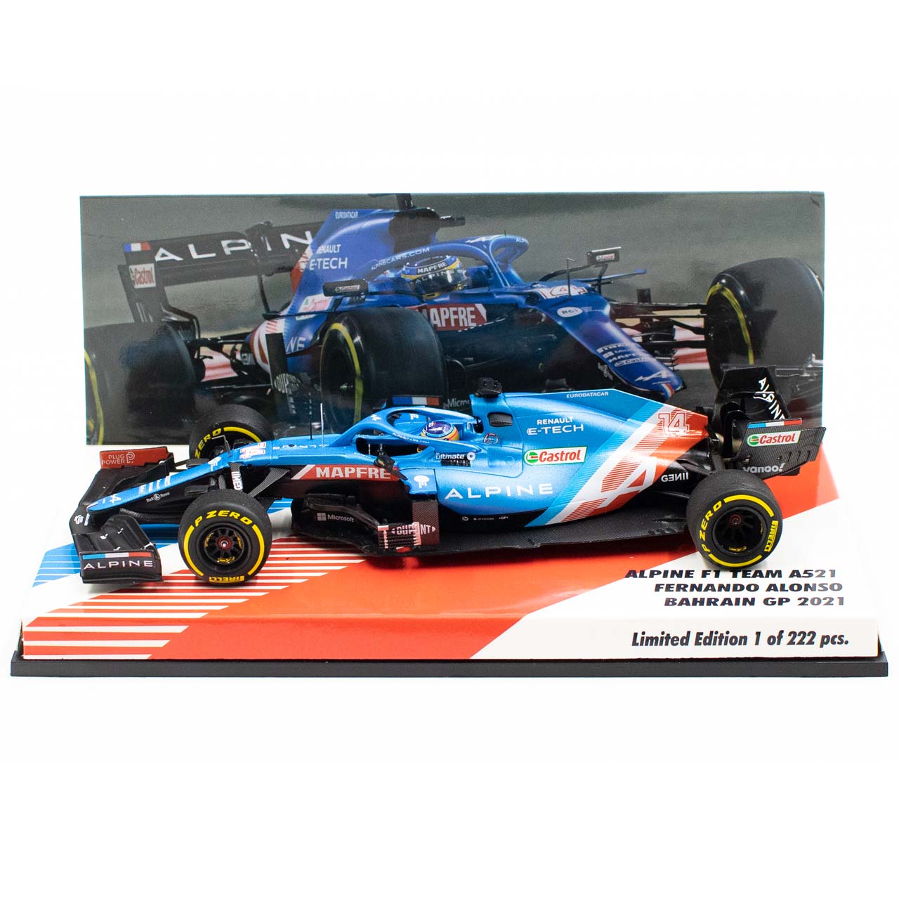 Alpine F1 Fernando Alonso A521 Bahrain GP 2021 Minichamps 1/43