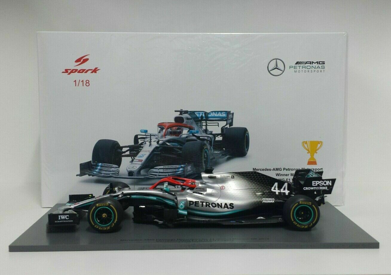 Mercedes W10 Lewis Hamilton GP Monaco Niki Lauda Hommage 2019 Spark 1/18