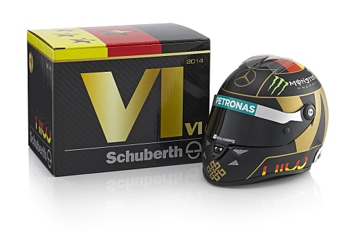 Mercedes Casque Nico Rosberg 2014 Football World Cup Schubert German GP Mini Helmet 1/2