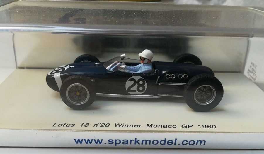 Spark s1839 Lotus 18 n°28 Winner Monaco GP 1960-Stirling Moss, échelle 1/43