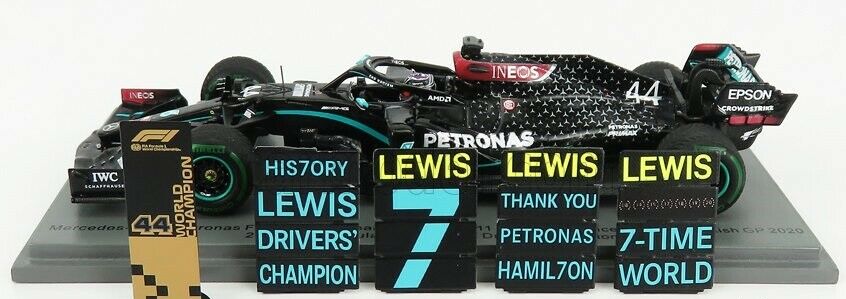 F1 miniature Mercedes W11 Lewis Hamilton World Champion du Monde 2020 Spark  1/43 S6450