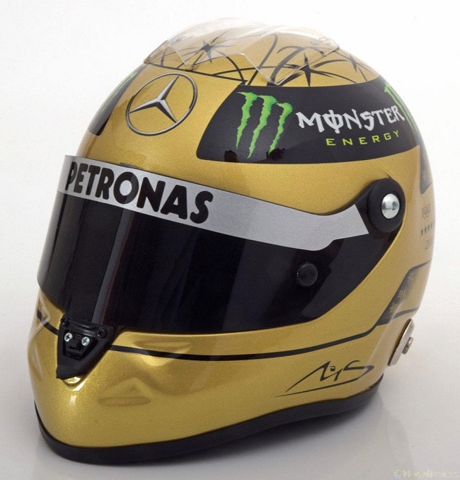 Mercedes Casque Michael Schumacher  Spécial 20 ans F1 GP Belgique 2011 Schubert Mini Helmet 1/2