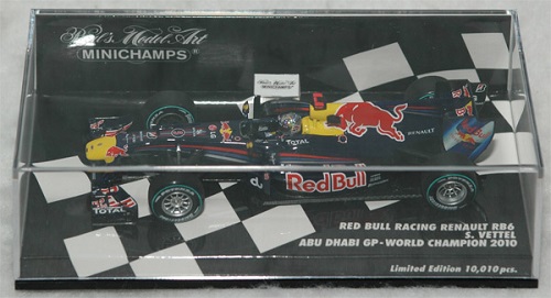 Red Bull Renault RB6 Sebastian Vettel 2010 Abu Dhabi Champion du Monde Minichamps 1/43